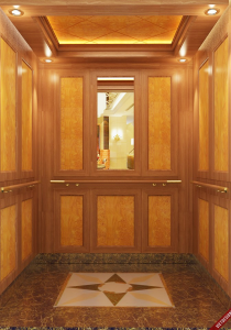 Thiết kế cabin thang máy ốp gỗ